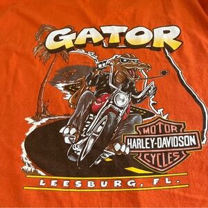 Harley Davidson Men’s Orange Tank Top gator motorcycle‎ Florida 3XL
